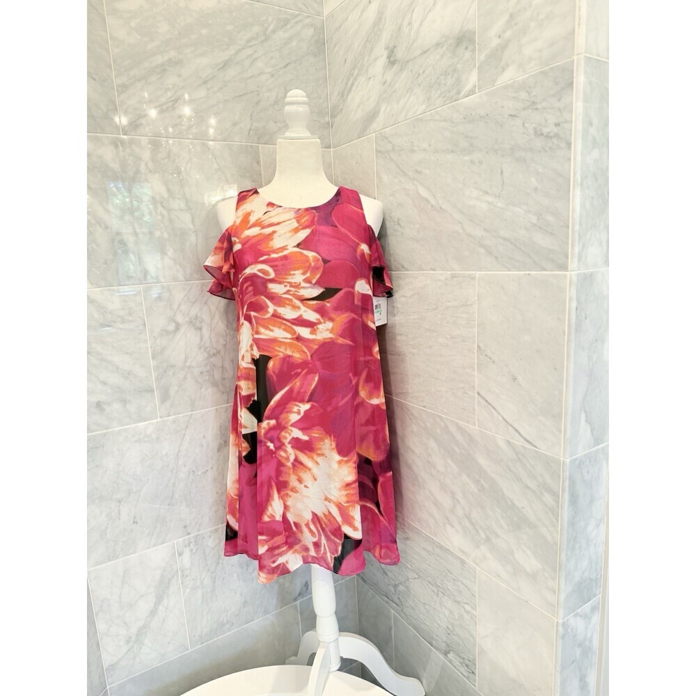 KENSIE Floral Print Cold Shoulder Dress - NWT $108 - WOMEN’S SIZE 8